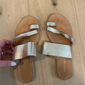 Top Shop Gold Metallic Sandal